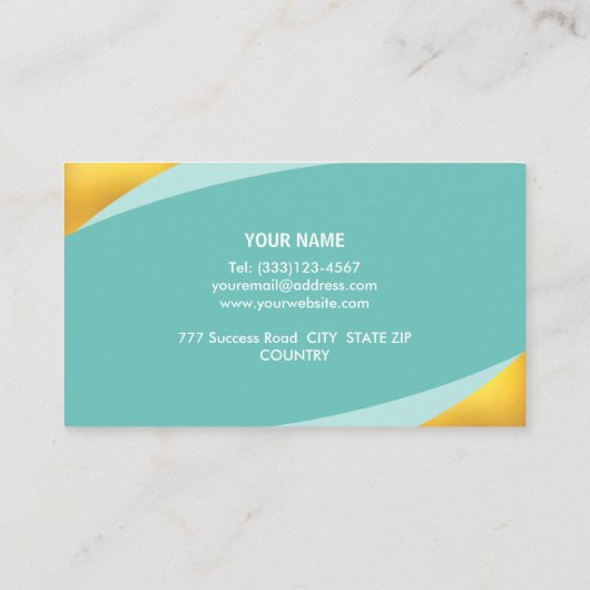 Elegant Abstract Blauwgroen en Golden Visitekaartje (Achterkant)