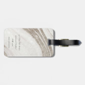 Elegant Abstract Bleek goudmarmer Agate Bagagelabel (Achterkant horizontaal)