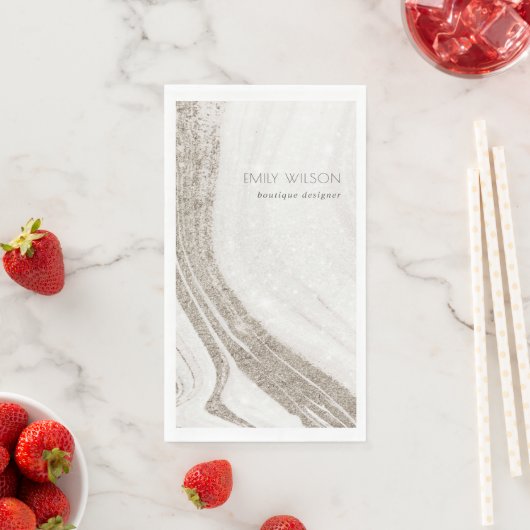 Elegant Abstract Bleek goudmarmer Agate Servet (Insitu)