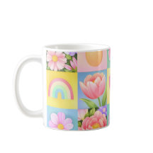 Elegant Abstract Bloem Motief Schakenbord Patroon