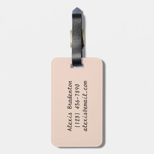 Elegant abstract bloemendesign patroon chique yoga bagagelabel (Achterkant verticaal)