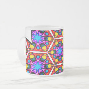 Elegant Abstract bloemmotief Matglas Koffiemok