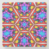 Elegant Abstract bloemmotief Stenen Onderzetter (Voorkant)