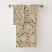 Elegant Abstract Botanische Stippen Patroon Sand B Bad Handdoek (Insitu)