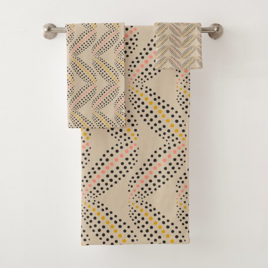 Elegant Abstract Botanische Stippen Patroon Sand B Bad Handdoek (Insitu)