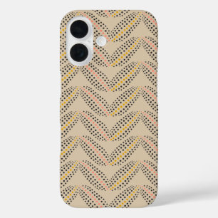 Elegant Abstract Botanische Stippen Patroon Sand B iPhone 16 Hoesje