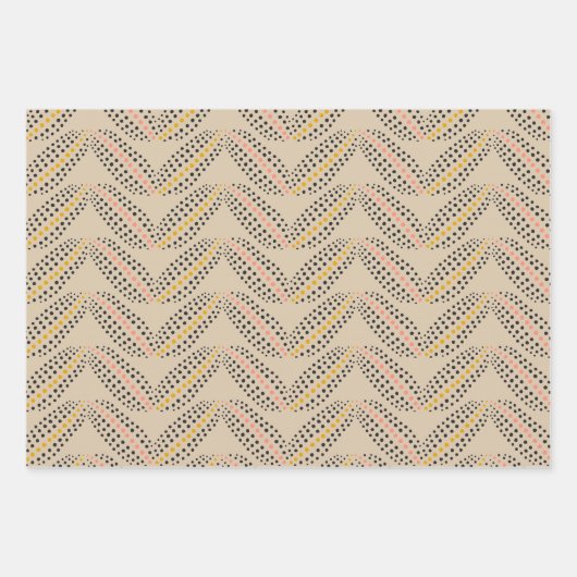 Elegant Abstract Botanische Stippen Patroon Sand B Inpakpapier Vel (Voorkant 3)