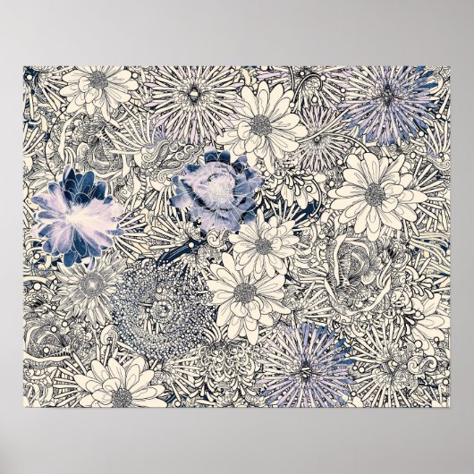 Elegant Abstract Floral Achtergrond | Poster (Voorkant)