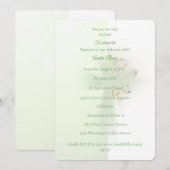 Elegant Abstract Floral Cross Baptism invitation  (Devant / Derrière)