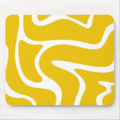 Elegant abstract geel en wit hedendaags muismat (Voorkant)