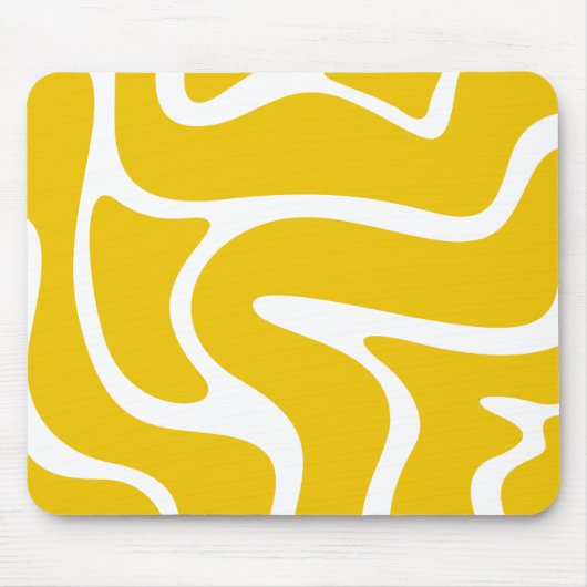 Elegant abstract geel en wit hedendaags muismat (Voorkant)