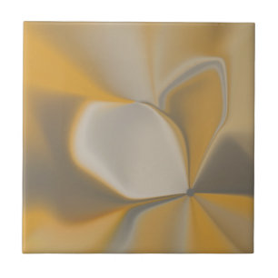 Elegant Abstract Geel Witte Petal Corner Floral Tegeltje