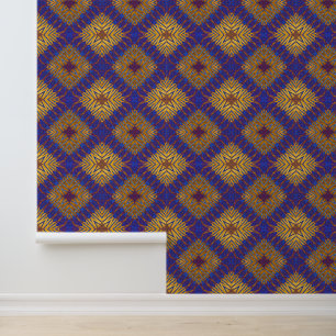 Elegant Abstract geometrisch modern Paars en goud Behang
