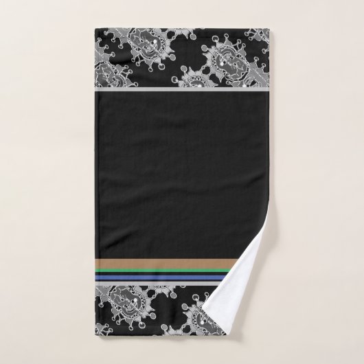 Elegant Abstract geometrisch patroon zwart Bad Handdoek (Handdoek)