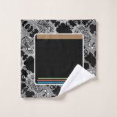 Elegant Abstract geometrisch patroon zwart Bad Handdoek (Wasdoekje)