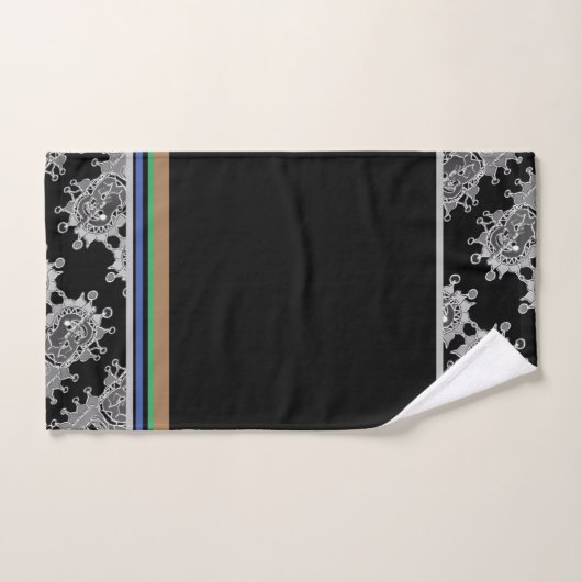 Elegant Abstract geometrisch patroon zwart Bad Handdoek (Handdoek)