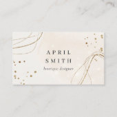 Elegant Abstract Glitter Ivory Gold QR-code Visitekaartje (Voorkant)