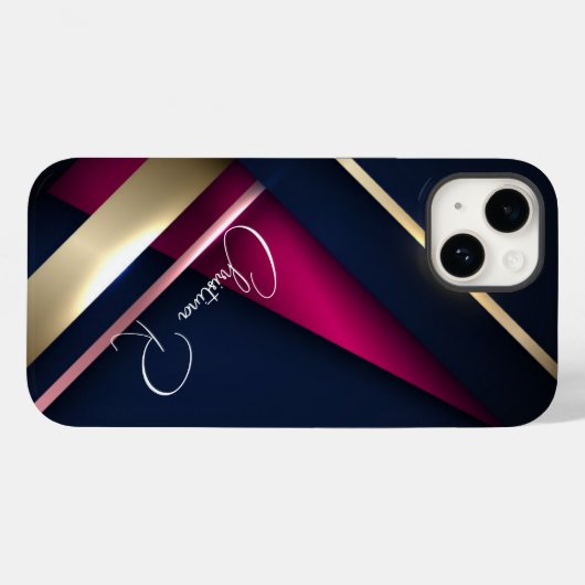 Elegant Abstract Gold Blue Roze Case-Mate iPhone Case (Achterkant (horizontaal))