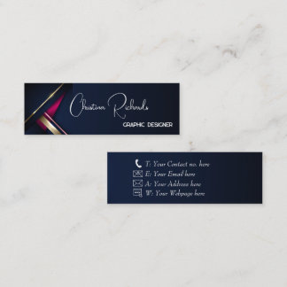 Elegant Abstract Gold Blue Roze Mini Visitekaartje