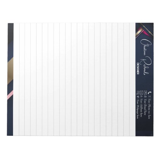 Elegant Abstract Gold Blue Roze Notitieblok (Voorkant)