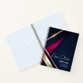 Elegant Abstract Gold Blue Roze Notitieboek (Binnen)