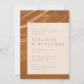 Elegant Abstract Gold en Bronze Engagement Party Kaart (Voorkant)