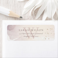 Elegant Abstract Gold Paars Monogram Adres