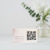 Elegant Abstract Gold Paarse Waterverf QR-code Visitekaartje (Staand voorkant)