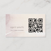 Elegant Abstract Gold Paarse Waterverf QR-code Visitekaartje (Voorkant)