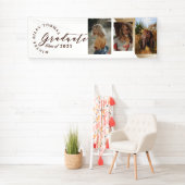 Elegant Abstract Gold Polka Dot Afstudeerder 3 Fot Spandoek (Insitu)