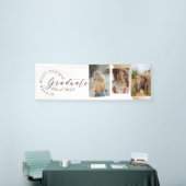 Elegant Abstract Gold Polka Dot Afstudeerder 3 Fot Spandoek (Beurs)