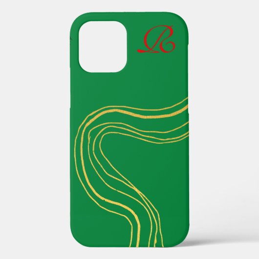 Elegant Abstract Gold Royal Green Case-Mate iPhone Case (Achterkant)