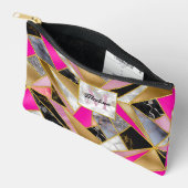 Elegant abstract goud zilver roze zwart geometrisc etui (Open)