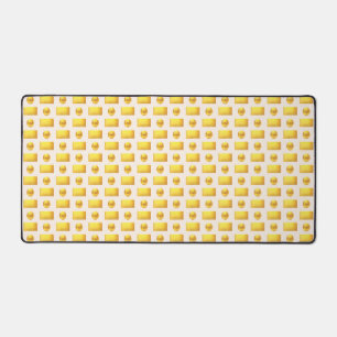 Elegant Abstract Gouden & Licht Beige Bureaumat