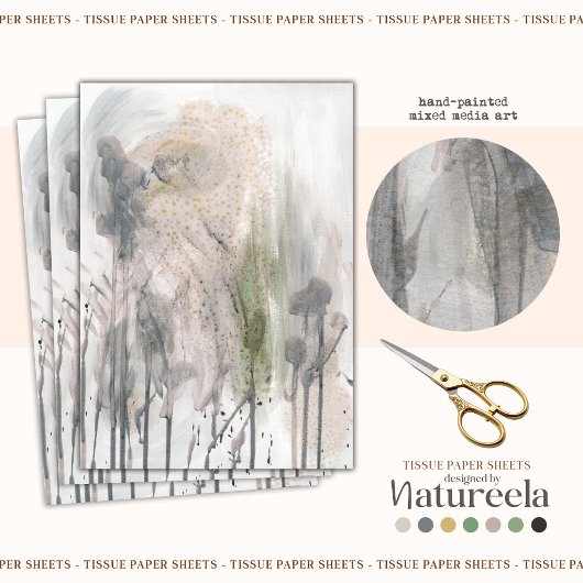 Elegant Abstract Gray Decoupage Tissue Paper Tissuepapier