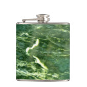 Elegant abstract groen golfpatroon marmeren ontwer heupfles (Voorkant)