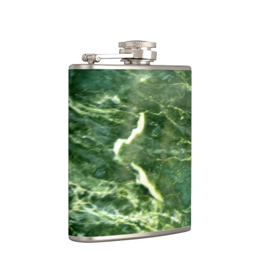 Elegant abstract groen golfpatroon marmeren ontwer heupfles (Rechts)