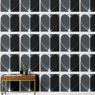 Elegant Abstract halfharten Patroon Grijs & Zwart Behang