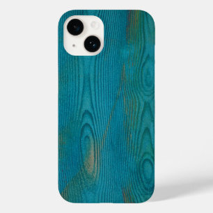 Elegant Abstract Hout Textuur Blauwgroen blauw Case-Mate iPhone 14 Hoesje
