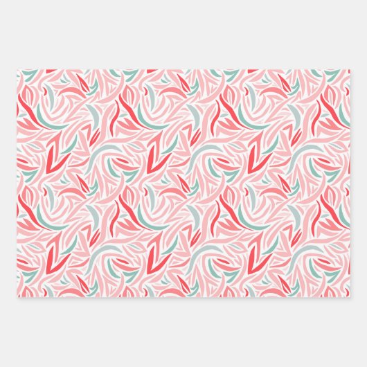 Elegant Abstract in roze en witte kerst Inpakpapier Vel (Voorkant)