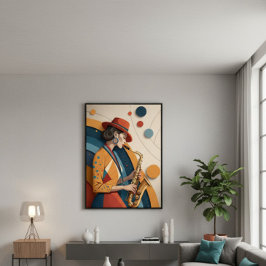 Elegant Abstract Jazz Woman Canvas Print