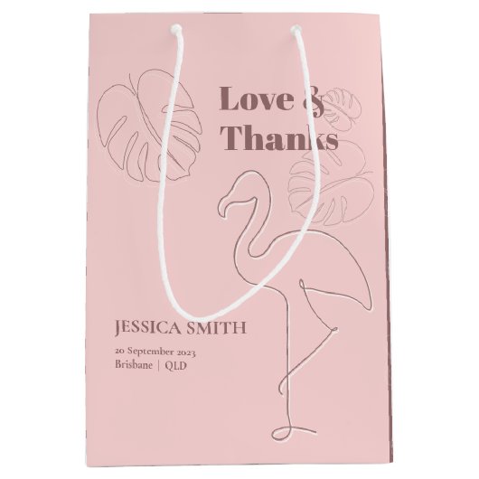 Elegant Abstract Lets Flamingle Medium Cadeauzakje (Voorkant)