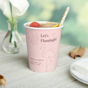 Elegant Abstract Lets Flamingle Papieren Bekers