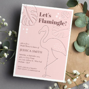 Elegant Abstract Lets Flamingle Vrijgezellenfeest Kaart