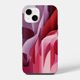 Elegant Abstract Lila Rood Roze Kleuren iPhone 14 Hoesje
