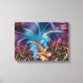 Elegant Abstract Lila Turquoise Plume Feathers Canvas Afdruk (Voorkant)