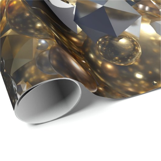 Elegant Abstract meettoestel explosie - Goud en zi Cadeaupapier (Rol Hoek)