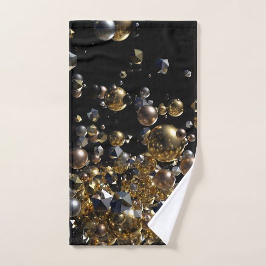 Elegant Abstract meettoestel explosie - Goud en zi Handdoek (Handdoek)