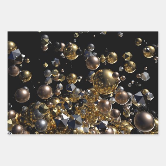 Elegant Abstract meettoestel explosie - Goud en zi Inpakpapier Vel (Voorkant)