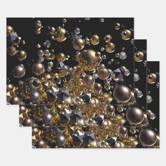 Elegant Abstract meettoestel explosie - Goud en zi Inpakpapier Vel (Set)